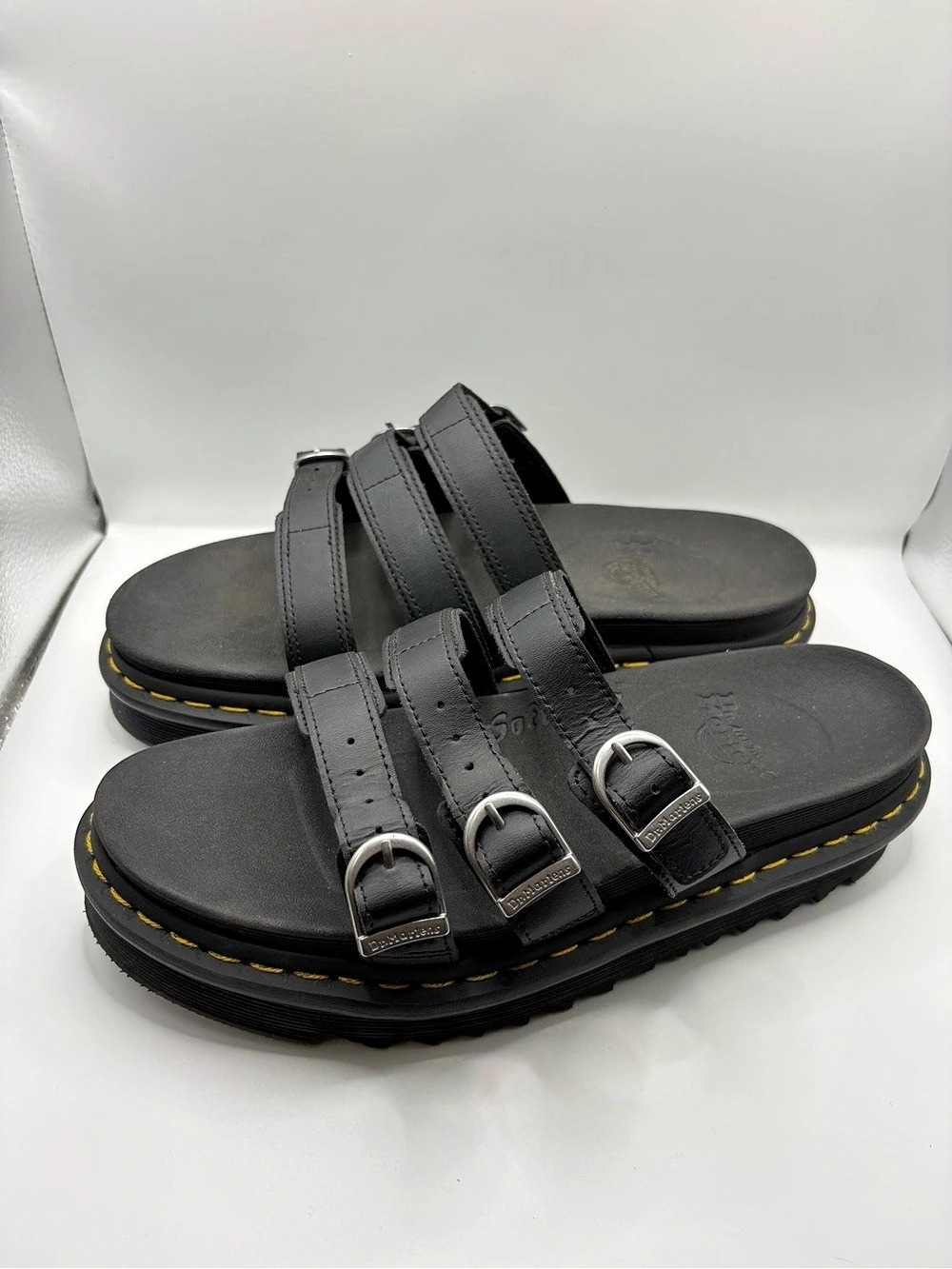 Dr. Martens Voss II Black Platform Sandals Size US 10